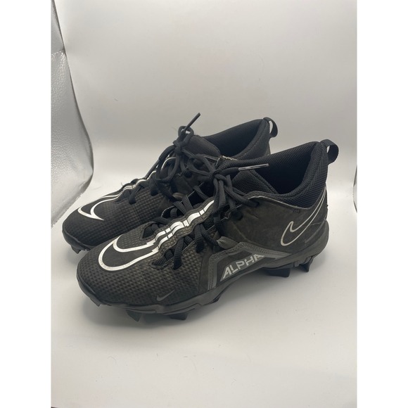 Nike Alpha Huarache Varsity Low Turf Youth Black Football Cleats Shoes 6Y - Picture 1 of 7